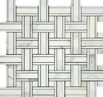 Calacatta Gold Marble Mosaic - Triple Weave with Calacatta Gold Dots