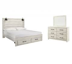 Bedroom furniture & bedroom sets. Cambeck King Panel Bed With 2 Storage Drawers With Mirrored Dresser Bedroom Groups Steffy Home Furnishings