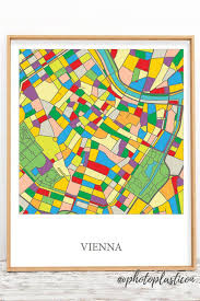 Vienna Colorful Map Art Poster For Your Wall Art Gallery Gift For Travelers Map Art Colorful Map Art Gallery Wall