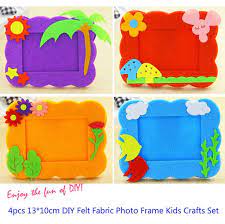 4pcs 13 10cm Diy Felt Self Adhesive Photo Frame Mess Free Decoration Kids Crafts With Track Regali Fai Da Te Facili Cornici Artigianali Artigianato Per Bambini