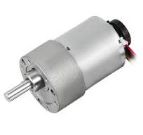 uxcell Gear Motor with Encoder DC 24V 530RPM Gear Ratio 18.8:1 D Shaft  Metal Encoder Gear Motor Silver 37Dx52L mm for Robot RC Model DIY Engine