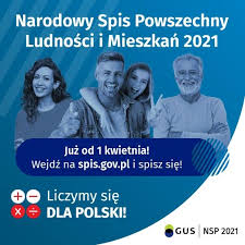 Po lewej stronie grafiki jest napis: Narodowy Spis Powszechny Ludnosci I Mieszkan 2021 Gmina Michalowice