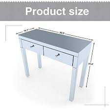 Homary wood makeup vanity with 2 drawers mirror makeup table&chair set in gold. Mecor Mirrored Makeup Dressing Table Set W Tri Fold Mirror Silver Vanity Table With 2 Drawers Modern Writing Desk For Bedroom Bathroom Home Office Pricepulse