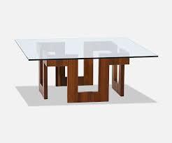 A stunning example of mid century modernism design. Mid Century Modern Geometric Walnut Coffee Table With Glass Top Danish Modern L A