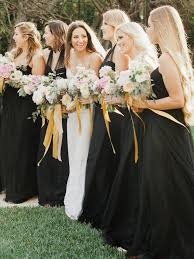 Black And Gold Bridesmaid Dresses Elegant Black And Gold Florida Wedding Modwedding Black Gold Wedding Bridesmaids Dress Inspiration Mod Wedding