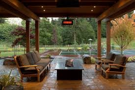 Choose a fire pit to suit your personal style—table fire pits, fire bowls, rustic or modern—the options are endless. Transitional Covered Patio With Seating Area And Fire Pit Hgtv
