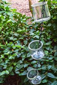 Diy Rain Chain Tutorial Oui Yogurt Jar Craft Crafts With Glass Jars Rain Chain Diy Rain Chain