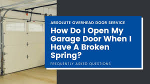 Doors can get stuck due to problems with their before you start troubleshooting the door, you should do a preliminary check for broken springs. How Do I Open My Garage Door With A Broken Spring Absolute Overhead Door Service Youtube