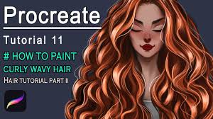 How to color anime hair. Procreate How To Paint Curly Wavy Hair Hair Tutorial 2 Youtube