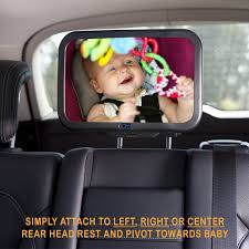 Fully Adjustable With 360 Degree Adjustability You Can Fit The Gil O Baby Mirror To Any Car Rear Seat Headrest Le Baby Car Seats Baby Car Mirror Baby Mirror