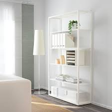 fjalkinge وحدة رفوف أبيض 118x193 سم ikea