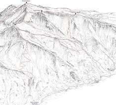Mount Elbert, Black Cloud approaches. Line illustration of Colorado's  highest mountain.