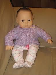 Bitty Baby Doll Clothes Patterns Doll Sweater For American Girl And Bitty Baby Free Knit Pattern American Girl Doll Patterns Doll Clothes American Girl Bitty Baby Clothes