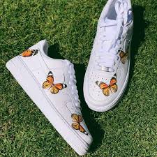 Monarch Orange Butterfly Af1 Nike Air Shoes Butterfly Shoes Shoes