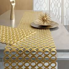 Modern Eclectic Designer Table Runners This Gold Runner Will Add Glam In A Second It S Modern Table Runners Dining Table Placemats Table Runner And Placemats