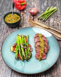 Rinderhuftsteak Mit Chimichurri Und Spargel Gemuse Lydiasfoodblog Rezept Einfache Gerichte Gemuse Im Backofen Weisser Spargel Rezept