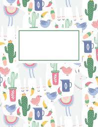 A llama and cactus themed cover for your printable teacher planner. Llama Printable Binder Cover Chicfetti