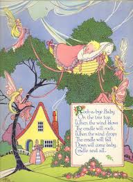 Vintage Nursery Rhyme Print Rock A Bye Baby Fairies Illustrated By Anne Rochester Old Nursery Rhymes Nursery Rhymes Poems Nursery Rhymes