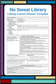 Nosweat Library Lesson Planner Template Free Template For Planning Library Lessons Focused On School Library Lessons Library Lessons Lesson Planner Template