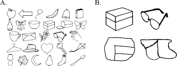 a examples of line drawings of common objects used in