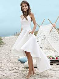Spezielle designs und hohe qualität der hochzeitskleid online zum verkauf. A Linie Princess Linie Spaghettitrager Satin Asymmetrisch Brautkleider Missydress