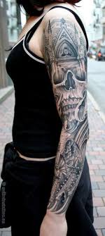 Black And White Sleeve Tattoo Women Pin On Tattoo