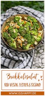 Roh Veganer Brokkolisalat Mit Tahini Dressing Rezept Brokkoli Salate Roh Vegan Gesunde Vegane Rezepte