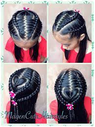 Heart Shape Pull Through With Dutch Lace Braid Hair Styles Little Girl Hairstyles Braids For Long Hair