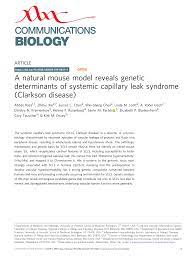 Serotonin syndrome (ss) is a group of symptoms that may occur with the use of certain serotonergic medications or drugs. Pdf A Natural Mouse Model Reveals Genetic Determinants Of Systemic Capillary Leak Syndrome Clarkson Disease