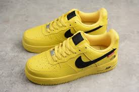 2018 Supreme X The North Face X Nike Air Force 1 07 Yellow Black Shoes Nike Air Shoes Nike Air Force Ones Air Force Shoes