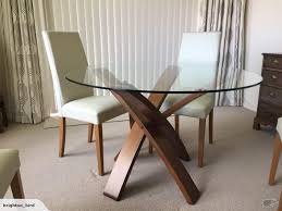 Gorgeous Sculpture Wood Glass Dining Table Seats 4 Trade Me Glass Dining Table Cream Dining Chairs Dining Table