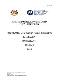 Tapak data diagnostik tahun 1 2018. Inmblbi S1 T2 2017 Linguistik Teks