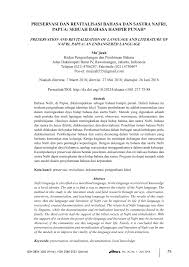 Ternyata mengetahui berbagai bahasa daerah dan makanan khas yang ada di indonesia memiliki berbagai manfaat, lo. Pdf Preservasi Dan Revitalisasi Bahasa Dan Sastra Nafri Papua Sebuah Bahasa Hampir Punah