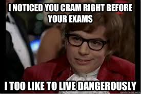 Resultado de imagen de meme cramming a test