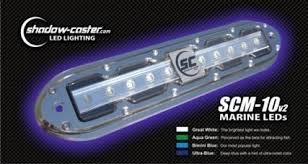 Shadow Caster Scm 10 Led Underwater Light W 20 Cable 316 Ss Housing Ultra Blue