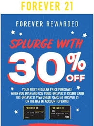 With the forever 21 credit card, earn 15% off your first purchase, rewards for spending, birthday bonuses and exclusive offers and promos. Forever 21 Visa Credit Card Change Comin