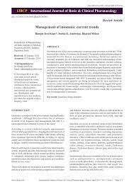 Pdf Management Of Insomnia Current Trends