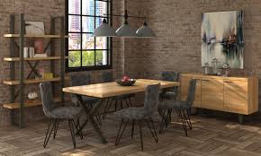 Select dining room chairs can be adjusted to a desired height and swivel for the ultimate comfort. Wentwood Industrial Oak Large Dining Table 6 Chairs George Street Furnishers