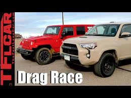 Should you buy a 2017 toyota 4runner? 2016 Toyota 4runner Trd Pro Vs Jeep Wrangler Rubicon Drag Race Youtube