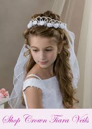 Here are some first communion hairstyles ideas and suggestions that can inspire you and make your child feel spoiled on a very special day. Communion Veils And Tiaras Off 73 Buy