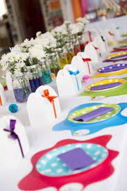 Part 1 was all about decor. Little Artist Rainbow Birthday Party Mint Event Design Rainbow Birthday Party Birthday Party Tables Art Birthday Party