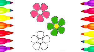 Birds, flower, frogs, farm and zoo animals are just a few of the many coloring sheets and pictures in this section. Colours For Kids How To Draw And Colour Flowers Colouring Videos With Colored Markers Youtube