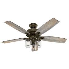 Hunter Crown Canyon 52 In Indoor Regal Bronze Ceiling Fan With Light 53331 The Home Depot Rustic Ceiling Fan Bronze Ceiling Fan Hunter Ceiling Fans