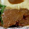 Place your hash brown patties on top of your meat, overlapping as necessary, and cook on high for 90 min to 2½ hours until steaks are fork tender. 1