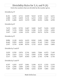 Divisibility Rules For 3 6 And 9 4 Digit Numbers A Division Divisibility Rules Divisibility Rules Worksheet Free Math Worksheets