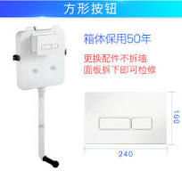 Customize Toilet Tank Color Button Plastic Concealed Cistern Without Iron Frame Suit for Squatting Pan and Wall Hung Toilet