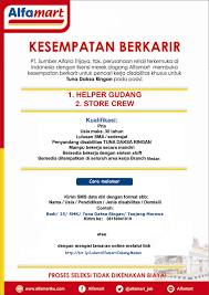Lowongan kerja di pt alfamart medan. Lowongan Kerja Alfamart Medan Untuk Disabilitas Loker Anak Medan