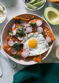 Chilaquiles With Fried Eggs Recipe Roja A Cozy Kitchen Recipe Traditional Mexican Breakfast Mexican Breakfast Recipes Chilaquiles