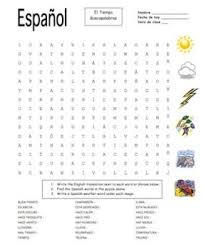 Students will reinforce their knowledge and review geography while having fun doing a puzzle. Spanish Weather Word Search Puzzle And Vocabulary El Tiempo By Sue Summers