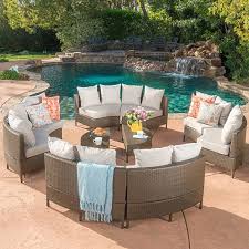 Alacati 10pc Outdoor Wicker Sofa Set W Cushions Patio Sectional Outdoor Lounge Set Outdoor Furniture Sets